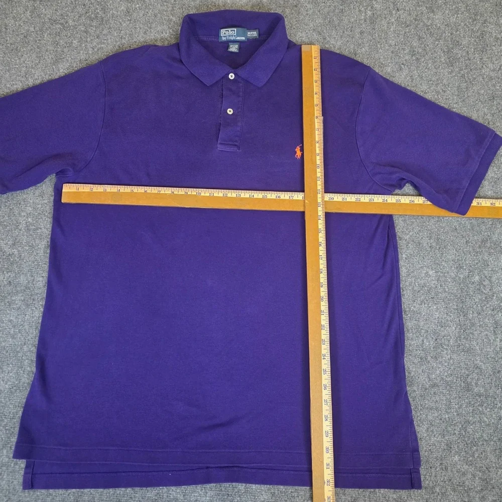Polo Ralph Lauren Polo Shirt Mens XLT Purple Short Sleeve‎ Gold Pony Casual